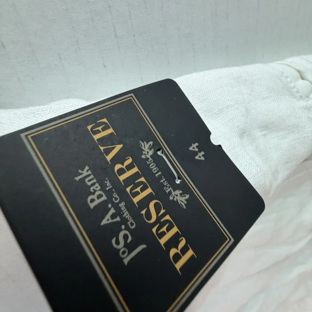 JoS.‎ A Bank Men's White Linen Blend Reserve Shorts Size 44R NWT Beach Vacation